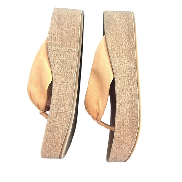 Lucky Brand Women's Lxlluna Peach Leather Knot Platform Wedge Size 8 - Picture 4 of 7